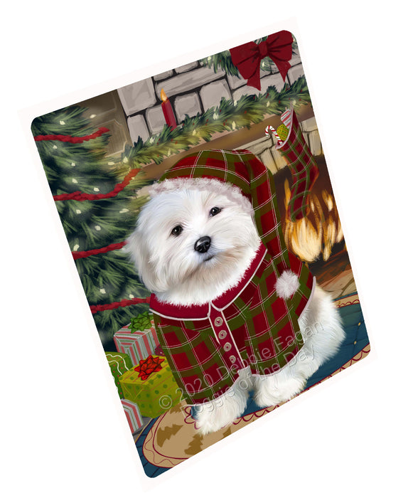 The Christmas Stocking was Hung Coton De Tulear Dog Cutting Board - For Kitchen - Scratch & Stain Resistant - Designed To Stay In Place - Easy To Clean By Hand - Perfect for Chopping Meats, Vegetables, CA83856