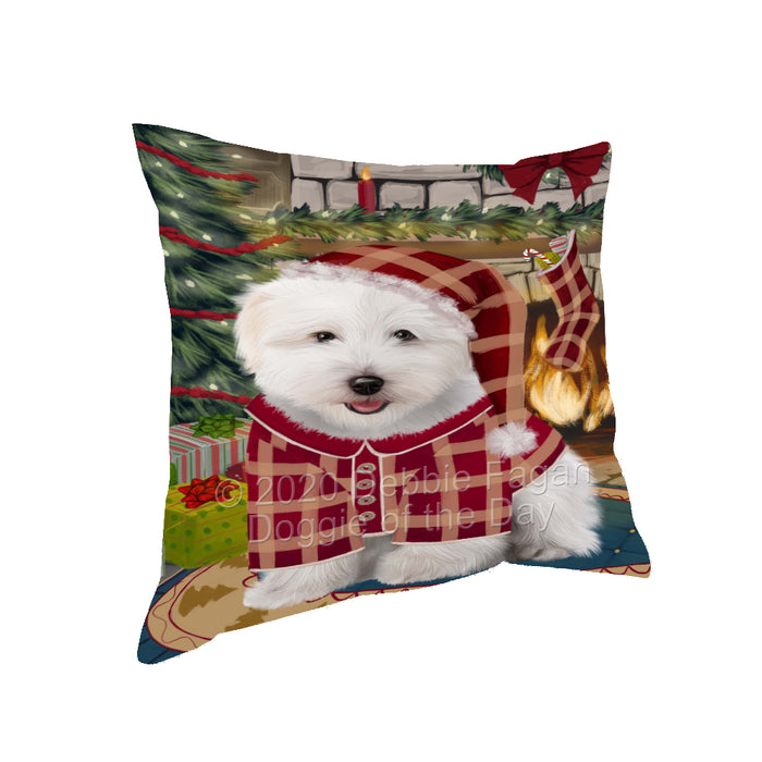 The Christmas Stocking was Hung Coton De Tulear Dog Pillow with Top Quality High-Resolution Images - Ultra Soft Pet Pillows for Sleeping - Reversible & Comfort - Ideal Gift for Dog Lover - Cushion for Sofa Couch Bed - 100% Polyester, PILA93682