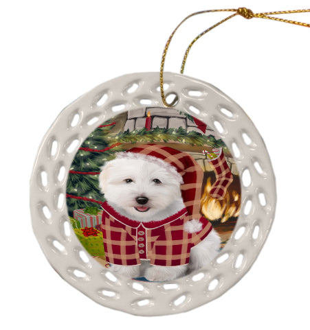 The Christmas Stocking was Hung Coton De Tulear Dog Doily Ornament DPOR59089