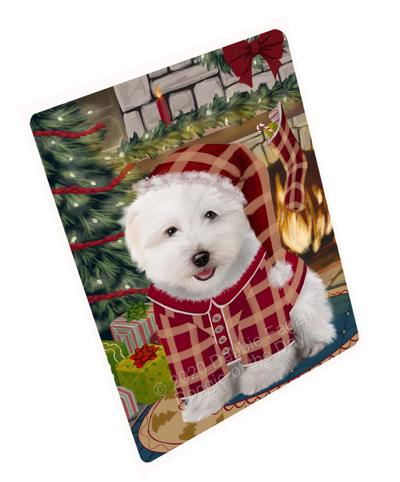 The Christmas Stocking was Hung Coton De Tulear Dog Cutting Board - For Kitchen - Scratch & Stain Resistant - Designed To Stay In Place - Easy To Clean By Hand - Perfect for Chopping Meats, Vegetables, CA83858