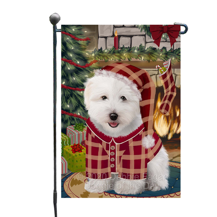The Christmas Stocking was Hung Coton De Tulear Dog Garden Flags Outdoor Decor for Homes and Gardens Double Sided Garden Yard Spring Decorative Vertical Home Flags Garden Porch Lawn Flag for Decorations GFLG68444