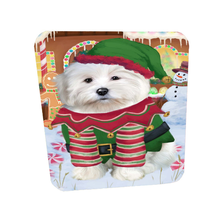 Christmas Gingerbread Elf Coton De Tulear Dog Coasters Set of 4 CSTA58346