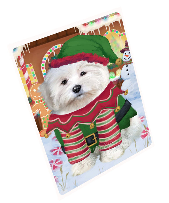 Christmas Gingerbread Elf Coton De Tulear Dog Cutting Board - For Kitchen - Scratch & Stain Resistant - Designed To Stay In Place - Easy To Clean By Hand - Perfect for Chopping Meats, Vegetables