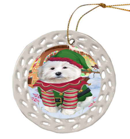 Christmas Gingerbread Elf Coton De Tulear Dog Doily Ornament DPOR58758