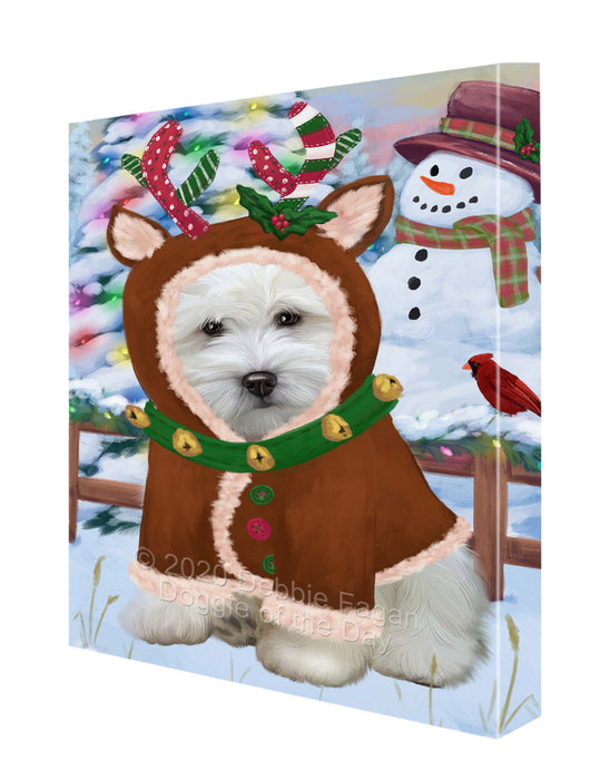 Christmas Gingerbread Reindeer Coton De Tulear Dog Canvas Wall Art - Premium Quality Ready to Hang Room Decor Wall Art Canvas - Unique Animal Printed Digital Painting for Decoration