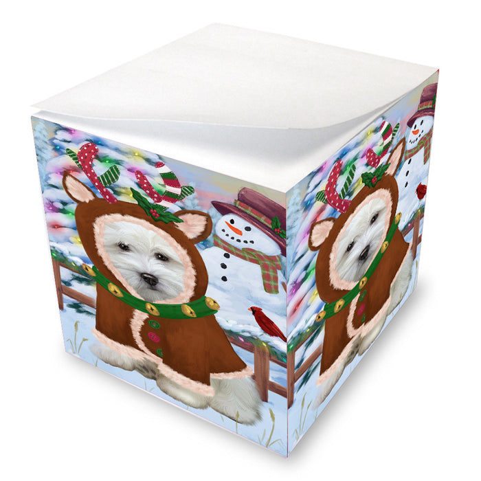 Christmas Gingerbread Reindeer Coton De Tulear Dog Note Cube NOC-DOTD-A57395
