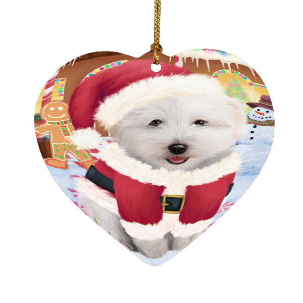 Christmas Gingerbread Candyfest Coton De Tulear Dog Heart Christmas Ornament HPORA59091