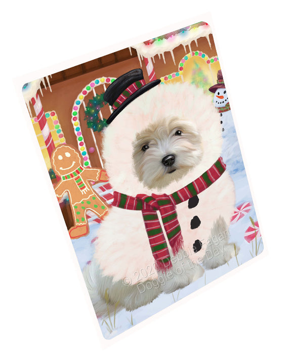 Christmas Gingerbread Snowman Coton De Tulear Dog Cutting Board - For Kitchen - Scratch & Stain Resistant - Designed To Stay In Place - Easy To Clean By Hand - Perfect for Chopping Meats, Vegetables
