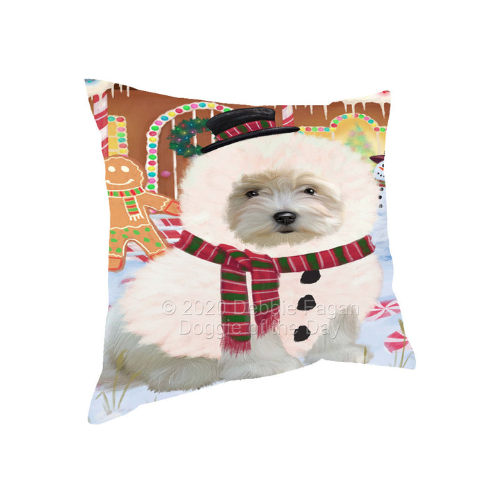 Christmas Gingerbread Snowman Coton De Tulear Dog Pillow with Top Quality High-Resolution Images - Ultra Soft Pet Pillows for Sleeping - Reversible & Comfort - Ideal Gift for Dog Lover - Cushion for Sofa Couch Bed - 100% Polyester