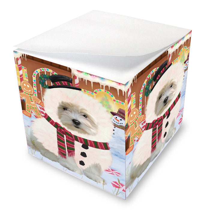 Christmas Gingerbread Snowman Coton De Tulear Dog Note Cube NOC-DOTD-A57379