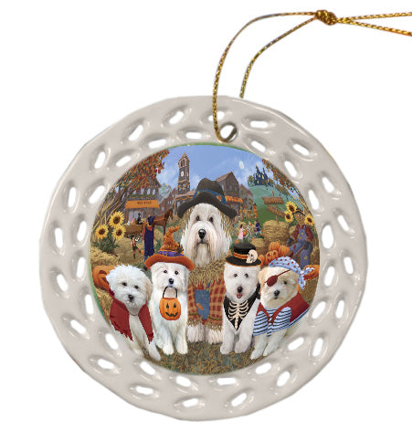 Halloween 'Round Town Coton De Tulear Dogs Doily Ornament DPOR58611