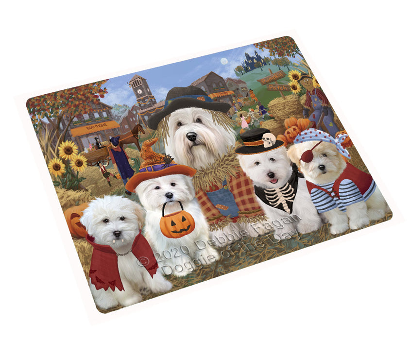 Halloween 'Round Town Coton De Tulear Dogs Cutting Board - For Kitchen - Scratch & Stain Resistant - Designed To Stay In Place - Easy To Clean By Hand - Perfect for Chopping Meats, Vegetables