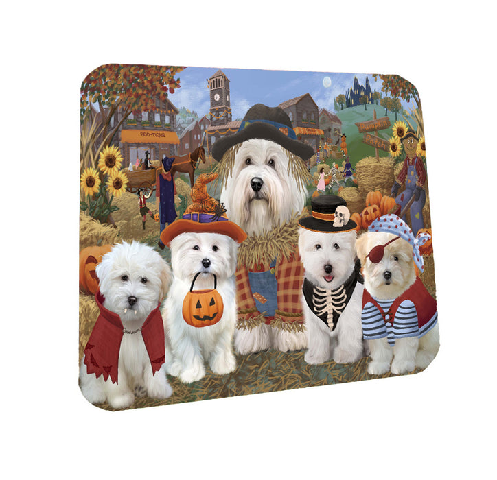 Halloween 'Round Town Coton De Tulear Dogs Coasters Set of 4 CSTA58199