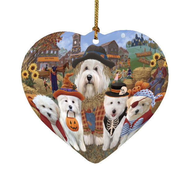 Halloween 'Round Town Coton De Tulear Dogs Heart Christmas Ornament HPORA58960