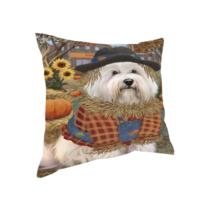 Halloween 'Round Town Coton De Tulear Dog Pillow with Top Quality High-Resolution Images - Ultra Soft Pet Pillows for Sleeping - Reversible & Comfort - Ideal Gift for Dog Lover - Cushion for Sofa Couch Bed - 100% Polyester