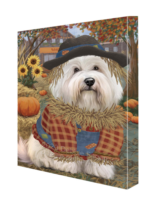 Halloween 'Round Town Coton De Tulear Dog Canvas Wall Art - Premium Quality Ready to Hang Room Decor Wall Art Canvas - Unique Animal Printed Digital Painting for Decoration CVS189