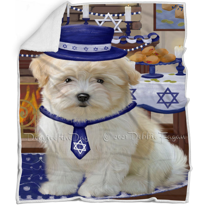 Happy Hanukkah Coton De Tulear Dog Blanket BLNKT143997