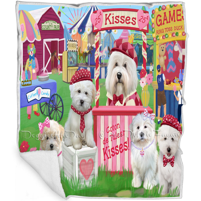 Carnival Kissing Booth Coton De Tulear Dogs Blanket BLNKT142591