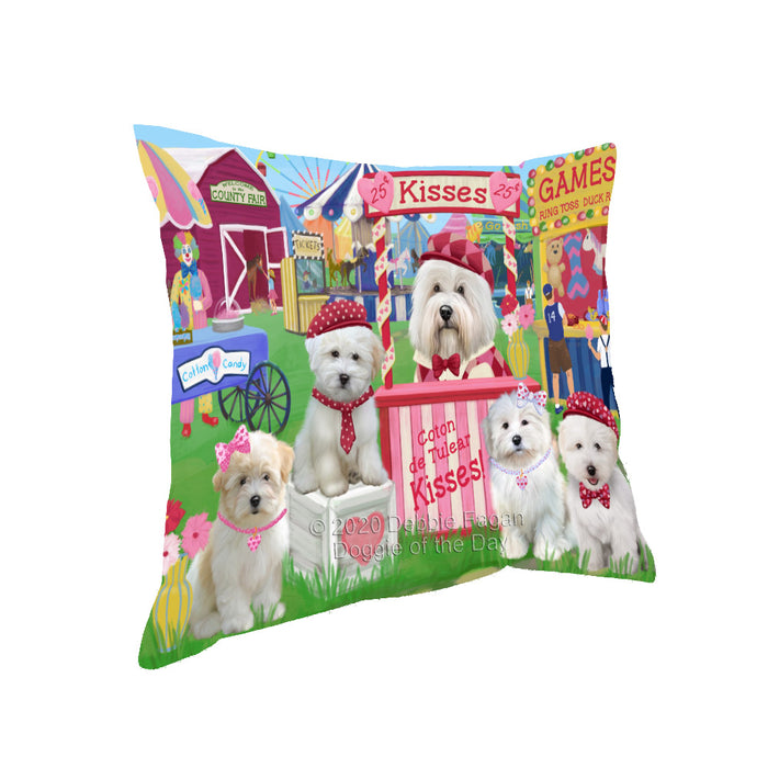Carnival Kissing Booth Coton De Tulear Dogs Pillow with Top Quality High-Resolution Images - Ultra Soft Pet Pillows for Sleeping - Reversible & Comfort - Ideal Gift for Dog Lover - Cushion for Sofa Couch Bed - 100% Polyester