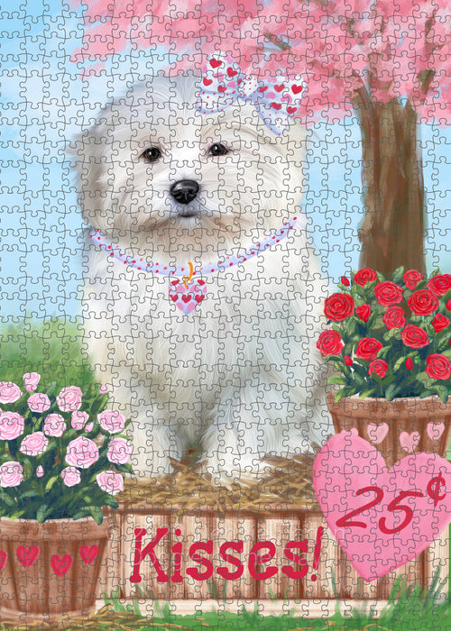 Rosie 25 Cent Kisses Coton De Tulear Dog Portrait Jigsaw Puzzle for Adults Animal Interlocking Puzzle Game Unique Gift for Dog Lover's with Metal Tin Box PZL580