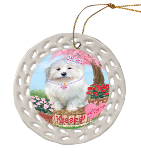 Rosie 25 Cent Kisses Coton De Tulear Dog Doily Ornament DPOR58675
