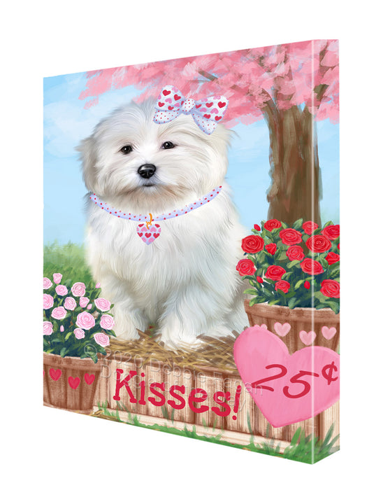 Rosie 25 Cent Kisses Coton De Tulear Dog Canvas Wall Art - Premium Quality Ready to Hang Room Decor Wall Art Canvas - Unique Animal Printed Digital Painting for Decoration CVS285