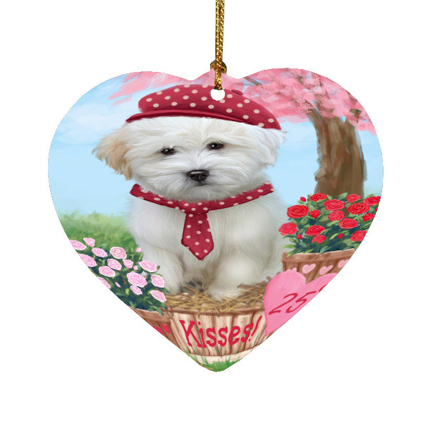 Rosie 25 Cent Kisses Coton De Tulear Dog Heart Christmas Ornament HPORA59025