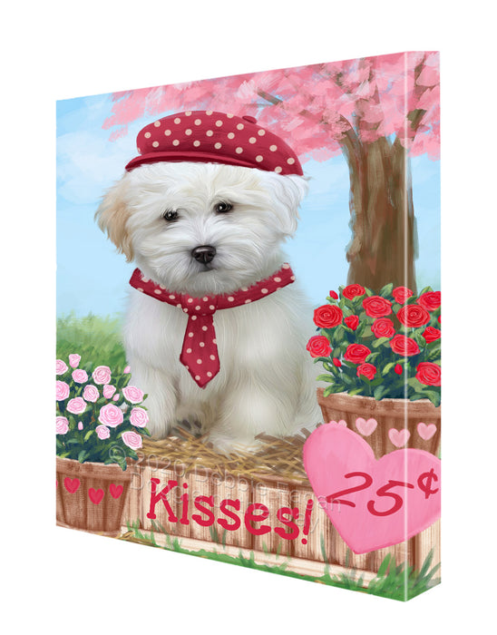 Rosie 25 Cent Kisses Coton De Tulear Dog Canvas Wall Art - Premium Quality Ready to Hang Room Decor Wall Art Canvas - Unique Animal Printed Digital Painting for Decoration CVS286