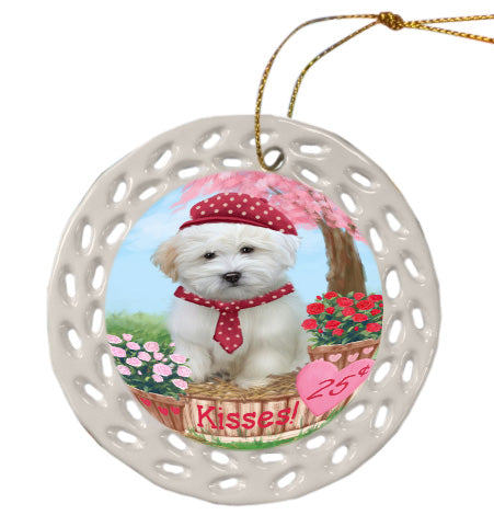Rosie 25 Cent Kisses Coton De Tulear Dog Doily Ornament DPOR58676