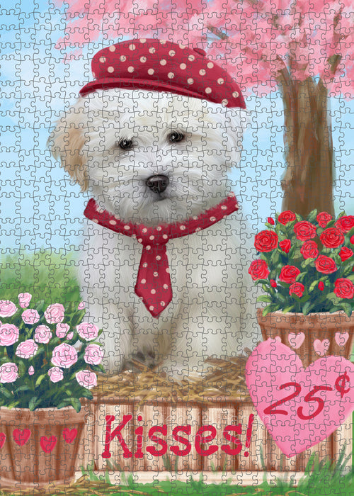 Rosie 25 Cent Kisses Coton De Tulear Dog Portrait Jigsaw Puzzle for Adults Animal Interlocking Puzzle Game Unique Gift for Dog Lover's with Metal Tin Box PZL581