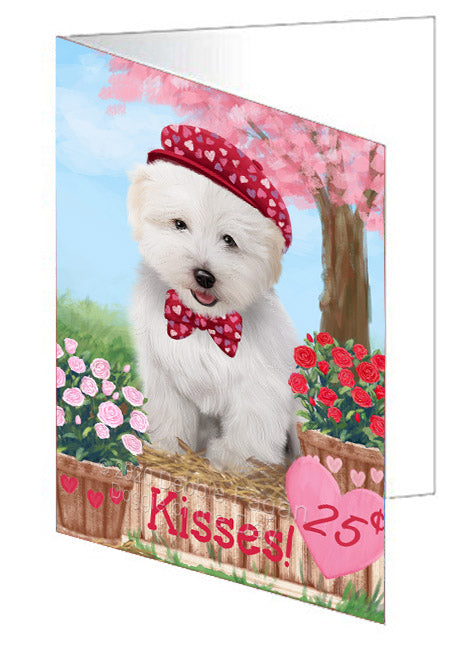 Rosie 25 Cent Kisses Coton De Tulear Dog Handmade Artwork Assorted Pets Greeting Cards and Note Cards with Envelopes for All Occasions and Holiday Seasons