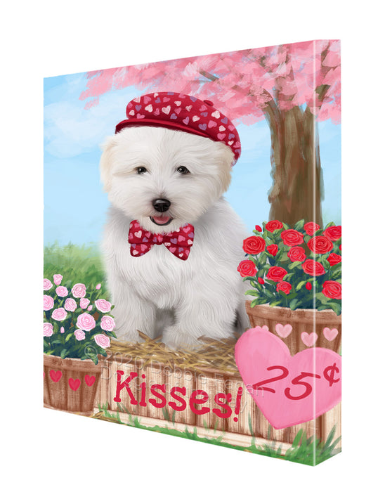 Rosie 25 Cent Kisses Coton De Tulear Dog Canvas Wall Art - Premium Quality Ready to Hang Room Decor Wall Art Canvas - Unique Animal Printed Digital Painting for Decoration CVS287