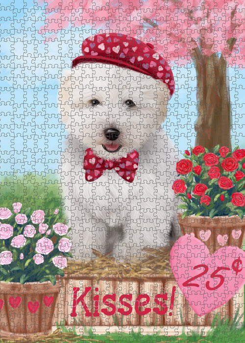 Rosie 25 Cent Kisses Coton De Tulear Dog Portrait Jigsaw Puzzle for Adults Animal Interlocking Puzzle Game Unique Gift for Dog Lover's with Metal Tin Box PZL582