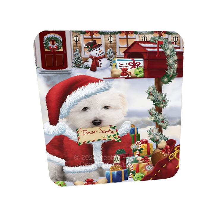 Christmas Dear Santa Mailbox Coton De Tulear Dog Coasters Set of 4 CSTA58236