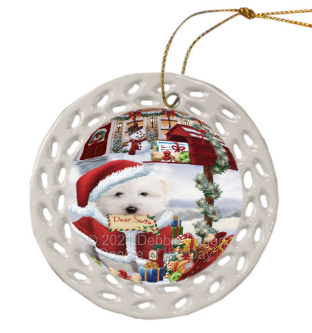 Christmas Dear Santa Mailbox Coton De Tulear Dog Doily Ornament DPOR58648
