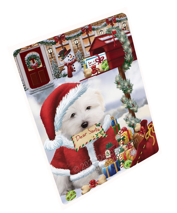 Christmas Dear Santa Mailbox Coton De Tulear Dog Cutting Board - For Kitchen - Scratch & Stain Resistant - Designed To Stay In Place - Easy To Clean By Hand - Perfect for Chopping Meats, Vegetables