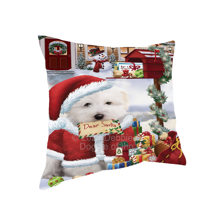 Christmas Dear Santa Mailbox Coton De Tulear Dog Pillow with Top Quality High-Resolution Images - Ultra Soft Pet Pillows for Sleeping - Reversible & Comfort - Ideal Gift for Dog Lover - Cushion for Sofa Couch Bed - 100% Polyester