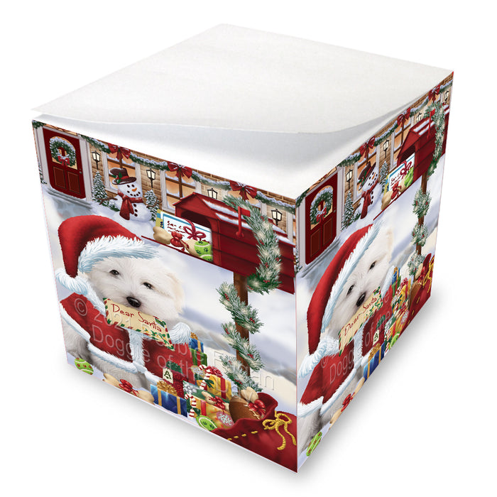 Christmas Dear Santa Mailbox Coton De Tulear Dog Note Cube NOC-DOTD-A57277