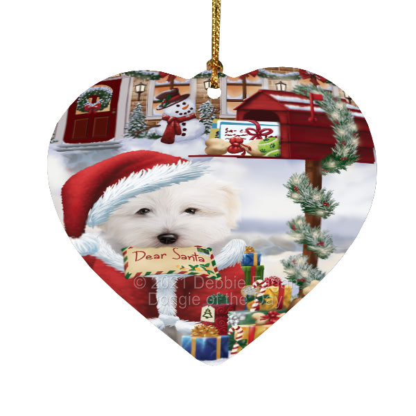 Christmas Dear Santa Mailbox Coton De Tulear Dog Heart Christmas Ornament HPORA58997