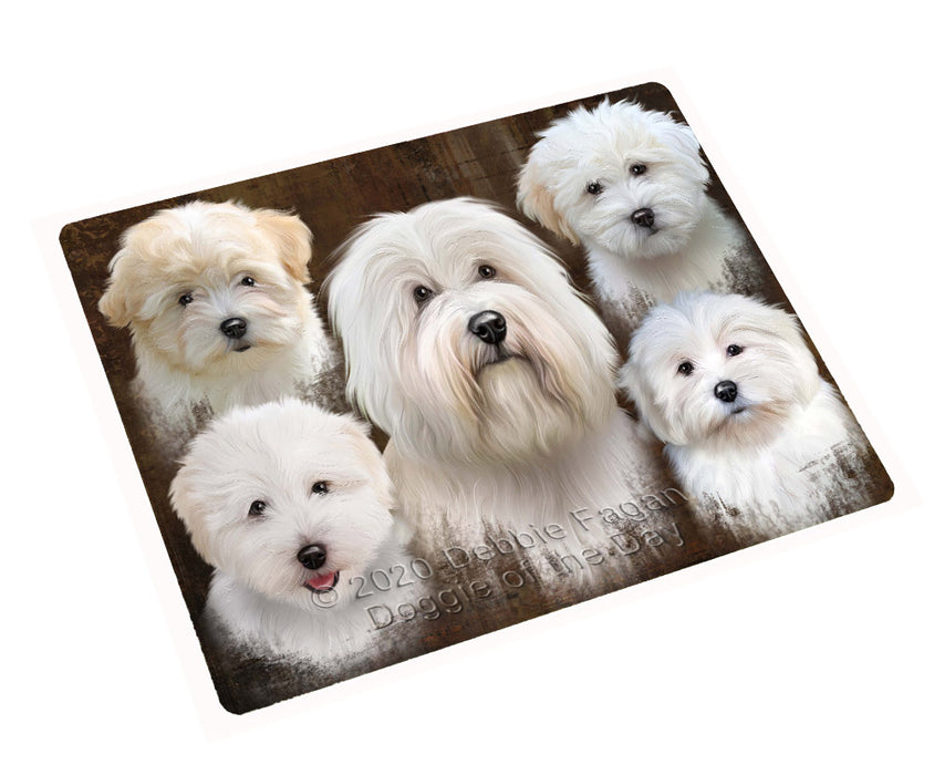 Rustic 5 Heads Coton De Tulear Dogs Cutting Board - For Kitchen - Scratch & Stain Resistant - Designed To Stay In Place - Easy To Clean By Hand - Perfect for Chopping Meats, Vegetables