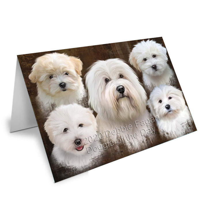 Rustic 5 Heads Coton De Tulear Dogs Handmade Artwork Assorted Pets Greeting Cards and Note Cards with Envelopes for All Occasions and Holiday Seasons