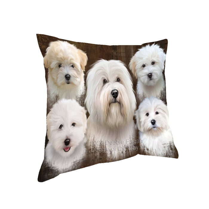 Rustic 5 Heads Coton De Tulear Dogs Pillow with Top Quality High-Resolution Images - Ultra Soft Pet Pillows for Sleeping - Reversible & Comfort - Ideal Gift for Dog Lover - Cushion for Sofa Couch Bed - 100% Polyester