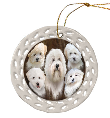 Rustic 5 Heads Coton De Tulear Dogs Doily Ornament DPOR58665
