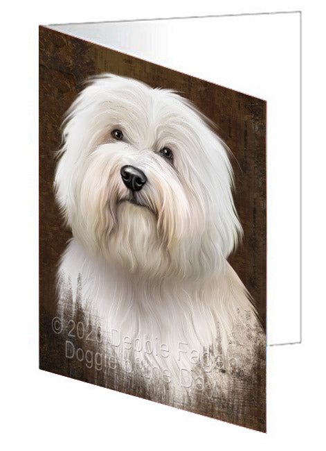 Rustic Coton De Tulear Dog Handmade Artwork Assorted Pets Greeting Cards and Note Cards with Envelopes for All Occasions and Holiday Seasons