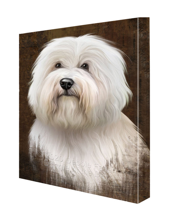 Rustic Coton De Tulear Dog Canvas Wall Art - Premium Quality Ready to Hang Room Decor Wall Art Canvas - Unique Animal Printed Digital Painting for Decoration CVS200