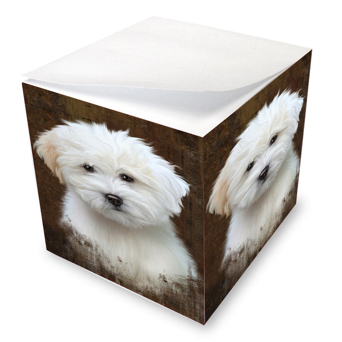 Rustic Coton De Tulear Dog Note Cube NOC-DOTD-A57252