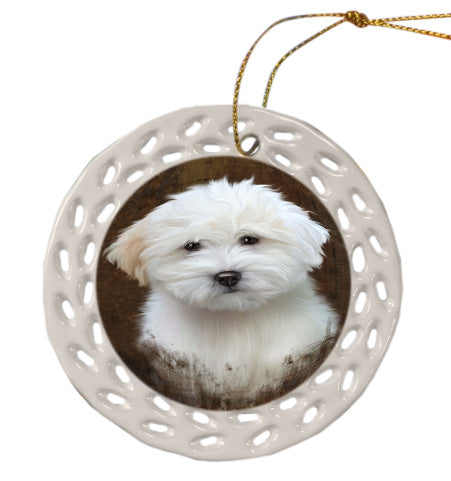 Rustic Coton De Tulear Dog Doily Ornament DPOR58623
