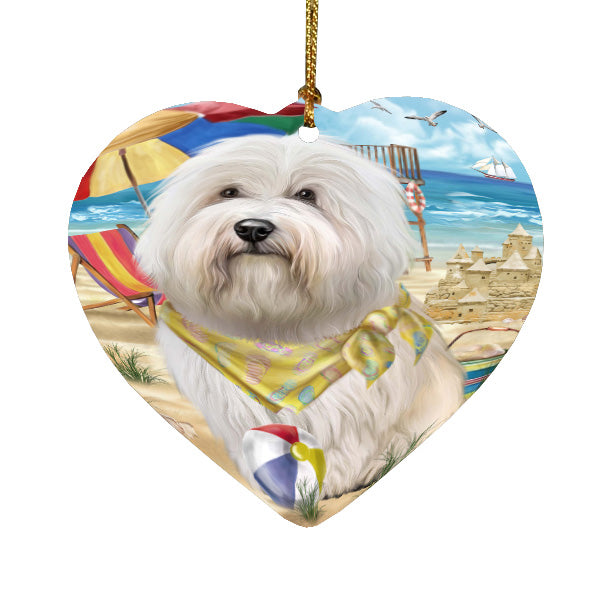 Pet Friendly Beach Coton de tulear Dog  Heart Christmas Ornament HPORA58895