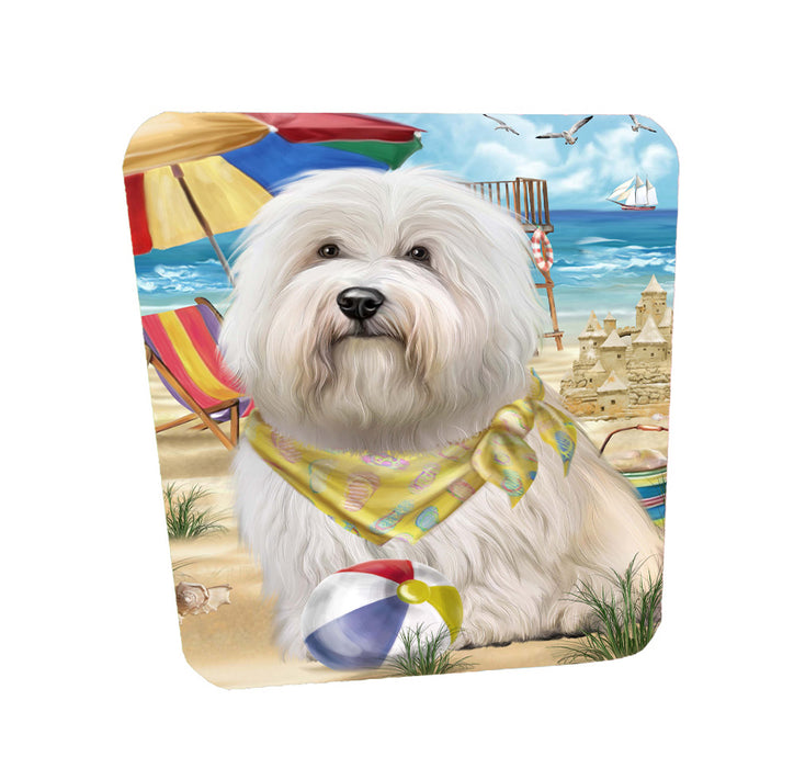 Pet Friendly Beach Coton de tulear Dog Coasters Set of 4 CSTA58134