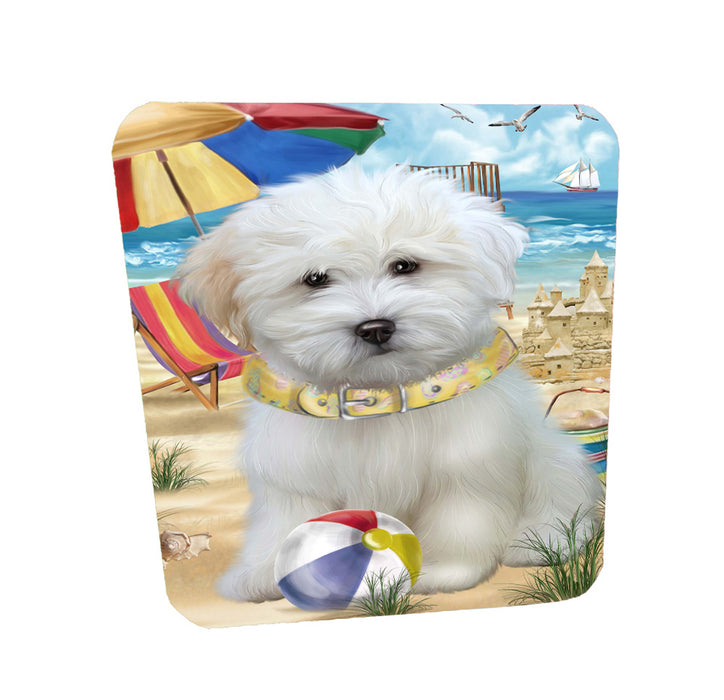 Pet Friendly Beach Coton de tulear Dog Coasters Set of 4 CSTA58135